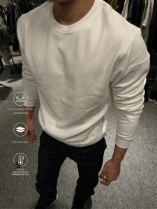 LIUBU | White Long Sleeve Retro Heavy Cotton Sweater Autumn Winter