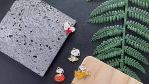 Bandai | Bộ 5 Mặt Dây Kim Loại Hình Chó Con Hoạt Hình Mặt Dây Men Có Họa Tiết Lễ Hội Nguyên Liệu Làm Trang Sức Tự Làm Quà Tặng Sáng Tạo Cho Người Yêu Thú Cưng