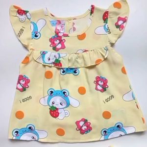 Đồ bộ tole lanh bé gái C2H34 quần áo trẻ em sơ sinh áo cánh tiên quần đùi trẻ em dưới 3 tuổi đồ bộ mặc nhà giá rẻ thoáng mát