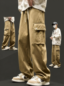 SZON | Mens Multi-pocket Casual Loose Straight Pants