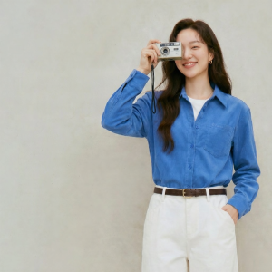 INMAN | Cotton Corduroy Embroidered Shirt