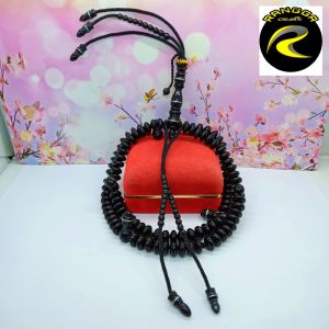 tasbih tijani yuser black full benang rajut D80