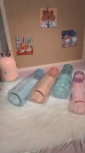 Botol Minum Kaca Kristal Diamond 450 ML Anti Tumpah Tumbler Air Elegan & Stylish BPA Free