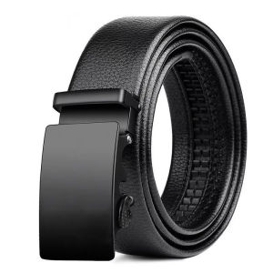 Men Leather Belt Metal Car Automatic Buckle Work Belt High Quality Men 120cm Leather Belt Business