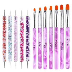 ชุดแปรงเพ้นท์เล็บ 12 ชิ้น: แปรงเพ้นท์เล็บระดับมืออาชีพ 7 ชิ้น + เครื่องมือทำลายจุดสองด้าน 5 ชิ้นสำหรับการออกแบบและเพ้นท์เล็บ