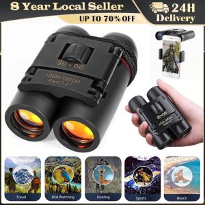 30x60 HD Telescope Long Range Folding Binoculars with Low Light Night Vision Good Gift for Child Outdoor Bird Watching Camping