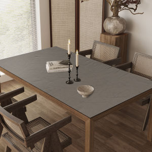 OULAISEN | Waterproof Oil-Resistant Grey Square Leather Table Mat