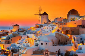 Jigsaw Puzzle for Adults 500/1000/1200/2000PCS Santorini Sunset Artwork Mindful Game Stress Relief Decor Gift