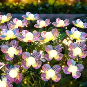 6-Head Magic Color Flower Ball String Lights Solar Ground Insert Lawn Lamp Outdoor Courtyard Decoration Ambient Light
