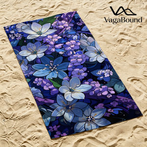 BILIBILI | Blue Floral Bouquet Beach Towel Sand Free Quick Dry Absorbent Thin Compact Towels for Swimming Pool Camping Beach Accessories