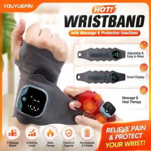 EMS Wrist Massager Brace 10 Modes 29 Intensity Levels Magnetic Detachable Controller Wrap‑Around Wrist Support for Carpal Tunnel & Tenosynovitis Relief USB Rechargeable