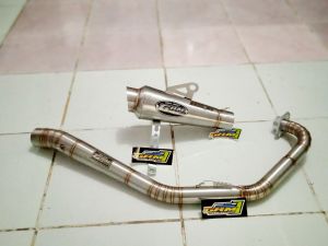 Knalpot Racing ORIGINAL GRM RACING EXHAUST Leher Ub Ndangak Ngacheng mx king/new