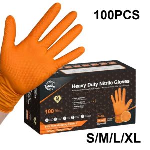 Heavy Duty Disposable Nitrile Gloves 8Mil Extra Thick Mechanic Glove with Textured Grip Antislip Safety Work Gloves