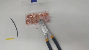 250pcs GT Copper Connecting Pipe Wire Joint Small Copper Tube Terminal Cable Lug Bootlace Ferrule Kit with Crimping Pliers