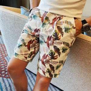 Quần Short Nam Mùa Hè Thời Trang Họa Tiết Hoa Thường Ngày Cạp Vừa Quần Dài Năm Điểm Quần Dài Thẳng Đa Năng