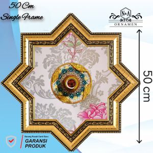 Ornamen hiasan plafon Lis Bar Emas 50X50 Cm  fitting Lampu SNI Bisa Di Pasang Semua Jenis Plafon