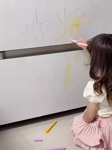 2-in-1 Foldable Kids Drawing Board Height Adjustable LCD Writing Tablet Magnetic Whiteboard Rotatable Education Easel