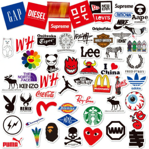 HUAQILI | Brand LOGO Graffiti Waterproof Stickers 60pcs