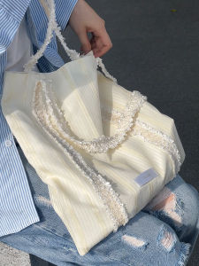 Bulog Original Casual Stripe Design Silk Woven Belt Single Shoulder Bag Draped Loose Feel Summer Canvas Bag for Men And Women