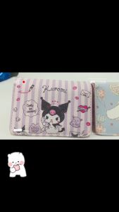 iSchoolDy Kids Cartoon Kuromi Cinnamoroll Melody Tri-Fold Wallet PU Wallet Purse Budak Cartoon Kulit Dompet