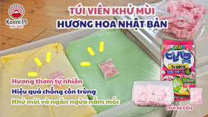 TÚI VIÊN KHỬ MÙI NGĂN NẤM MỐC & CÔN TRÙNG TỦ QUẦN ÁO HƯƠNG HOA NHẬT BẢN (GÓI 48 TÚI)