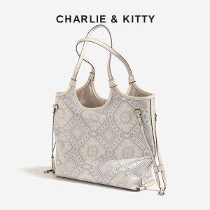 Luxurious Charlie&Kitty Tote Bag 2025 New Style Youth Casual Handbag British Style Geometry Pattern PU Leather Shopping Bag
