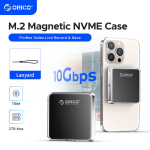 ORICO M.2 2230 2242 NVMe SSD Enclosure For iPhone 16/15 Pro USB C 3.2 Gen2 Type-C 10Gbps to NVMe PCI-E Adapter Aluminum External SSD Case PD100W TF/SD 3.0 For MacBook iPad Pro HUAWE Mate60 Pro Samsung Galaxy S24