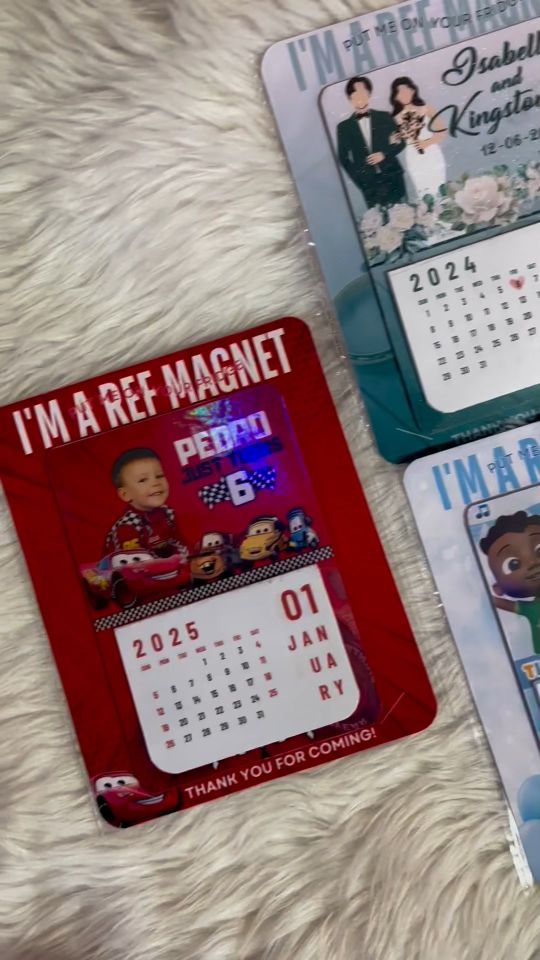 Customized Ref Magnet with Calendar Souvenir for BirthdayWedding Christening
