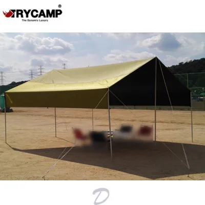 Tấm tăng dã ngoại Tri-Camp A màu đen bóng đen loại khóa kéo cỡ M kèm cọc nhôm.