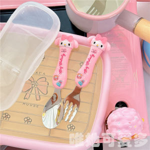 Childrens Portable Dining Utensils Set Sanrio Kurokos 304 Stainless Steel Fork Spoon Mealtime Spoon Portable Cutlery Set