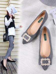 Womens Fashion Spring 2025 Chunky Heel Bean Shoes Slip-On round Toe Flat Bottom Versatile mid Heel Korean Style PU Lined Shoes