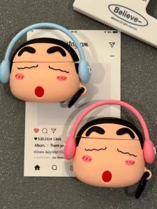 INS Cute Anime Cartoon Music Earphone Small New AirPods Earphone Case 1/2 Generation Protective Case Bluetooth Airpodspro for Apple Silicone Soft Case Drop-Resistant Niche Style Huaqiang North 5 Generation