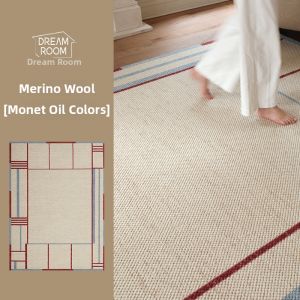 Aesthetic and Dopamine Styled Wool Blend Carpet for Living Room Bedroom