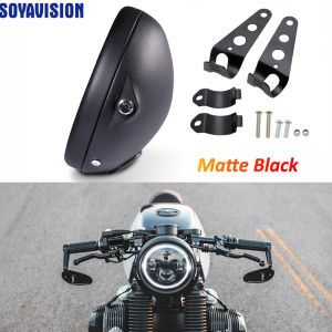 Universal 7 Inch Motorcycle LED Headlight Housing Cover Bucket Black 7" Motor Round Headlamp Light Bulb Mount Shell With Bracket