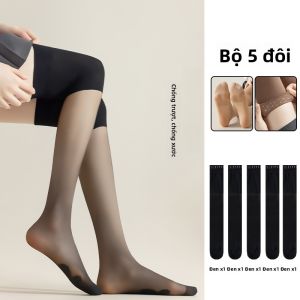 Tất nữ MiiOW dài đến đầu gối làm bằng lụa băng mỏng chống trượt