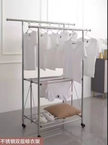 THL Single/Double Layer Foldable Stainless Steel clothes drying rack Heavy Duty Clothes Rack Hangers For Clothes Hanger Hook Hanger Rack Hanger 不锈钢晒衣架 Folding Hanger - Lazada