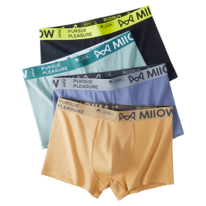 MiiOW | Mens Cotton Underwear Breathable Loose Sports Boxer Shorts Antibacterial Pure Cotton Youth MiiOW Cat Man Innerwear Briefs