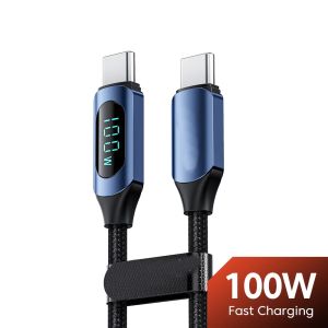 100W Type C to Type C Cable PD Fast Charging Charger USB C to USB C Display Cable For Macbook iPad Data Cord Wire