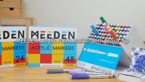 MEEDEN Acrylic Paint Pens Marker: 24/48/72 Colors Brush Tip Acrylic Markers with Automatic Ink Control System for DIY Art Crafts - Quick Drying Acrylic Paint Pens for Coloring Drawing Painting Art Supplies