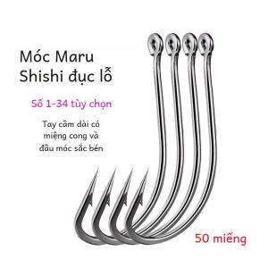 Long Handle Bent Mouth Fish Hook for Sea Fishing Mudfish Hook Carp Hook with Hole Wading Gear Fishing Equipment Outdoor Camping Travel Supplies