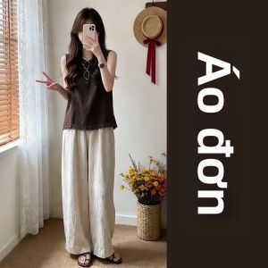 SENWA | Bộ Đồ Hấp Dẫn Mùa Hè Áo Không Tay và Quần Ống Rộng