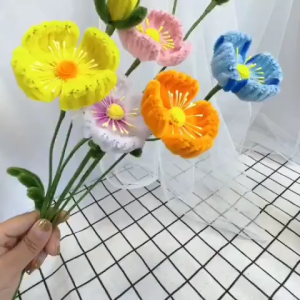 100pcs Colorful Dense Fuzzy Wire Pipe Cleaner Craft Flower Chenille Children Handmade DIY