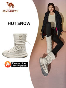 CAMEL CROWN HotSnow 2.0 Womens Winter Sneakers | Warm Fleece-Lined High-Top Snow Boots with Anti-Slip Sole Waterproof Design Cozy Fur Lining for Cold Weather Travel & Outdoor Hiking