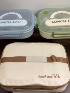 Hộp Cơm Giữ Nhiệt 4 Ngăn Thương Hiệu LUNCH BOX Chất Liệu Inox 304 Cao Cấp Tặng Kèm Thìa Đũa Dung Tích Lớn