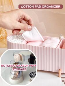 Make Up Sponge Storage Box Transparent Rotating Dustproof Multi-Layer Round Air Cushion Beauty Egg