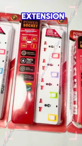 Focus on Safety 3 Way Universal Extension Socket with Switch Electrical Plug Child Protection 2500W Surge Protector Flame-Retardant Material Quality Assurance 3M cord