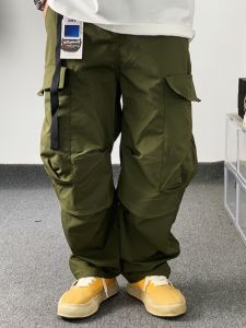 Worn-look American Style Work Trousers Wear-resistant Casual Pants for Commuting And Working Loose Fit Youthful Style