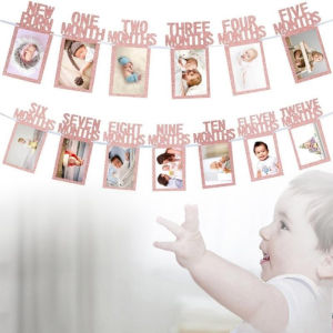 Baby Boy Girl First Birthday Photo Display 12 Months Frame Set Remember Journey