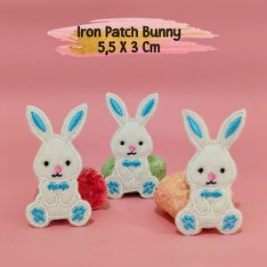 COD ( Disetrika ) Bordir Tempel Kelinci Iron Patch Bordir Bunny Patch Iron Lucu Emblem Bordir Tembelan Kaos Bolong Tempelan Baju Sobek Tambalan Celana Robek Hiasan Baju Stiker Bordir Premium Lucu Tembel Baju