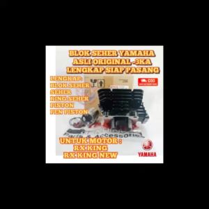 BLOK SEHER PISTON RING KOMPLIT RX KING RX KING NEW BLOCK SEHER CYLINDER KUALITAS ASLI ORIGINAL YAMAHA YGP 3KA PRESISI TINGGAL PASANG